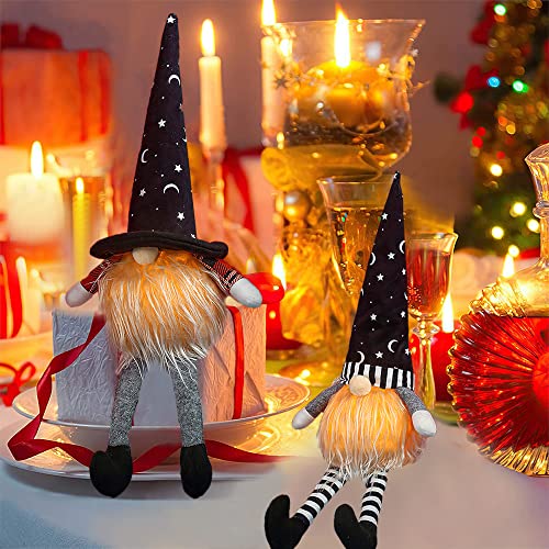 przyjecie 2Pack Lighted Gnome, Christmas Gnome Handmade Plush Doll for Table Decoration Lighted Plush Dwarf Elf for Tiered Tray Fall Decoration Long Legs Gnome for Fireplace Decor, Kid’s Gifts