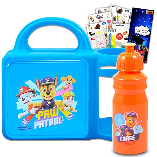 Nick Shop Paw Patrol Lunch Box For Boys, Kids Bundle – Paw Patrol Lunch Box And Water Bottle Set Featuring Chase, Marshall, And More With Pop Up Stickers And More (Paw Patrol School Supplies)