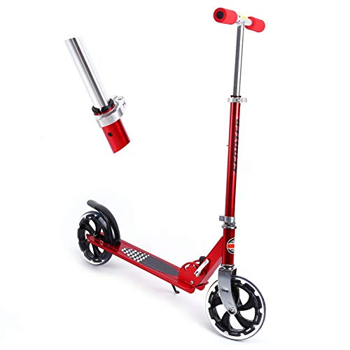 Auliuakz Folding Push Scooter,Folding Children/Adult Pro Stunt Push Scooter,Fixed Bar Height Adjustable UK 95cm Red | The Storepaperoomates Retail Market - Fast Affordable Shopping