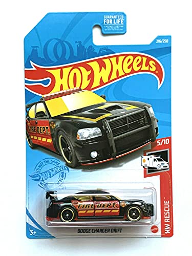 Hotwheels Dodge Charger Drift, HW Rescue 5/10 [Black/red] 216/250