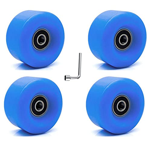 Quad Roller Skate Wheels 8Pcs Indoor Outdoor Skate Accessories for Skateboard and Double Row Skating Wheel 82A Wear-Resistant Material ABEC-9 Bearings,Blue
