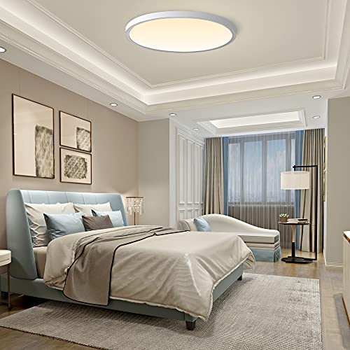 inShareplus LED Flush Mount Ceiling Light Fixture, 3200ML 4000k Natural White 12 Inch Flat Modern Ceiling Lighting, 24W(240W Equivalent), Used in Bedroom, Bathroom, Kitchen, Corridor, Etc | The Storepaperoomates Retail Market - Fast Affordable Shopping