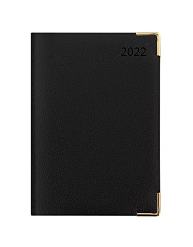 Letts of London Connoisseur A5 week to view 2022 diary – black, (22-TC3XBK)
