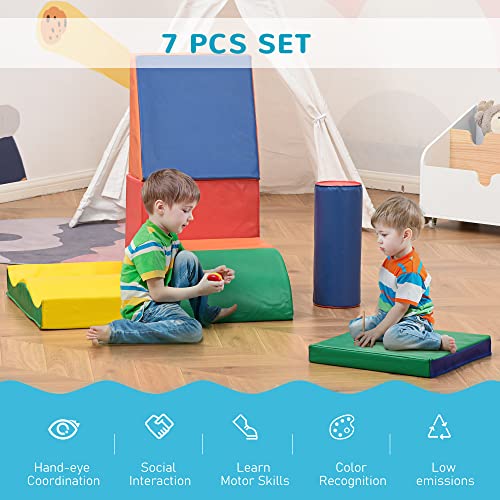 Soozier 7 Piece Soft Play Blocks Kids Climb and Crawl Gym Toy Foam Building and Stacking Blocks Non-Toxic Learning Play Set Educational Software Activity Toy Brick Baby Soft Climbing Block | The Storepaperoomates Retail Market - Fast Affordable Shopping