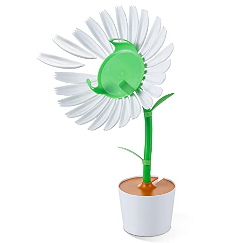 ELECOM Potted Flower Speaker Mount Holder Stand for Amazon Echo Dot, Flexible Stem / Angle Adjustable / Removable Petals/ Cable Organizer (AIS-AED3FLWRWH)