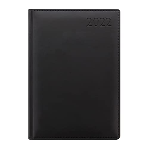Letts Verona A5 day to a page with appointments and planners 2022 diary – black
