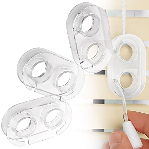 [4 Pack] Blind Cord Holder – Blind Cord Wind Up for Household Safety – Clear Window Blind String Holder Matches Decor – No Tools Required – Durable Plastic Blinds Cord Holder – Blind Cord Safety