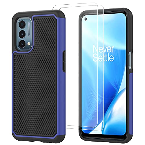 ONOLA Case for OnePlus Nord N200 5G Case with HD Screen Protector [2 Pack] Durable Armor and Resilient Shock Absorption Defender Case for OnePlus Nord N200 5G,Blue