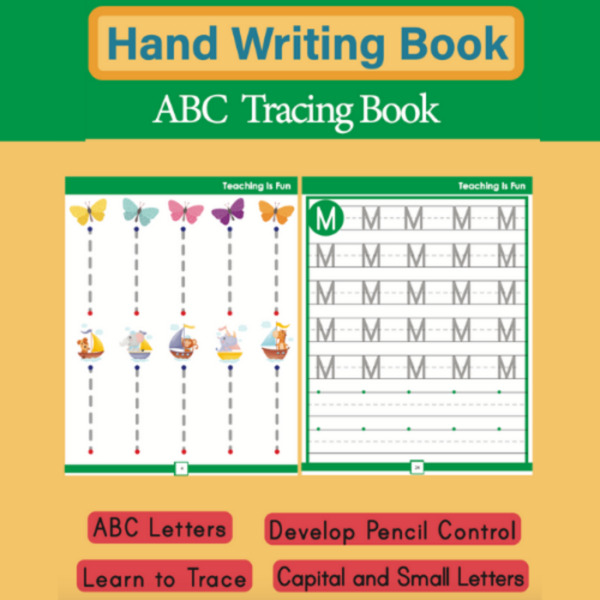 Handwriting Book ABC Tracing Book ABC Letters Learn to Trace Capital and Small Letters Develop Pencil Control Printable