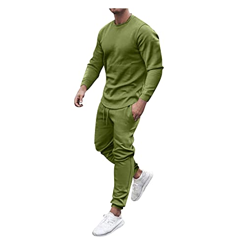 Stoota Mens 2021 2 Pieces Solid & Colorblock Tracksuit Outfit Set, Jogging Sport Gym Sweatsuit Pants Activewear Jumpsuit