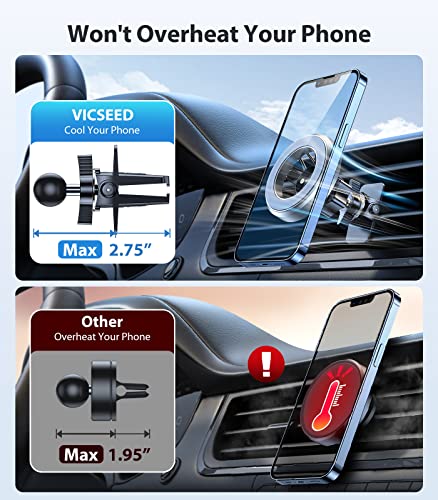 VICSEED Fit for MagSafe Car Mount [12 Strongest Magnets & Stablest] Magnetic Phone Holder for Car Vent [Socket Grip Friendly] Car Phone Holder Mount for iPhone 14 13 12 Pro Max Plus Mini All Phones | The Storepaperoomates Retail Market - Fast Affordable Shopping