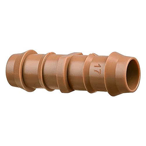 Jayee 50 Pack Drip Irrigation Barbed Coupling Fittings (17mm) for 1/2″ Drip Hose(0.600”ID), Sprinkler Tubing Connector for Drip System