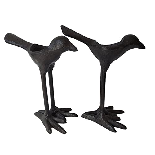 Rustic Cast Iron Bird Candle Holder, SYCYULAN Metal Tealight Votive Candle Holders, Vintage Metal Candlestick Holder for Home Garden Table Centerpiece, Tabletop Decorative Candle Stands (Set of 2)