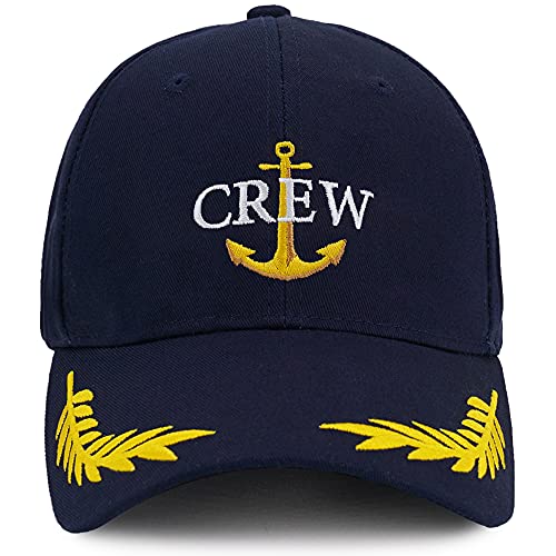 Captain Hat & First Mate | Matching Skipper Boating Baseball Caps | Nautical Marine Sailor Hats Navy Gold