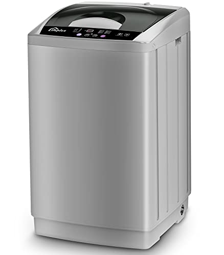 Full Automatic Washing Machine 1.8 Cuft, LifePlus Portable Washer 12lbs Capacity with Drain Pump, Faucet Adaptor, 8 Wash Programs Compact Laundry Washer and Spin Dryer for Apartments RV Dorms