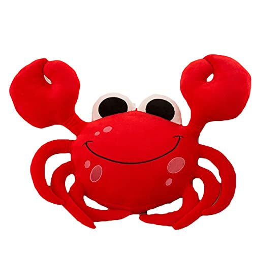 23.6″ Crab Plush Pillow PP Cotton Filler Soft Plush Toys Crab Animals Doll Toys Bithday Gift for Boys Girls (Red)