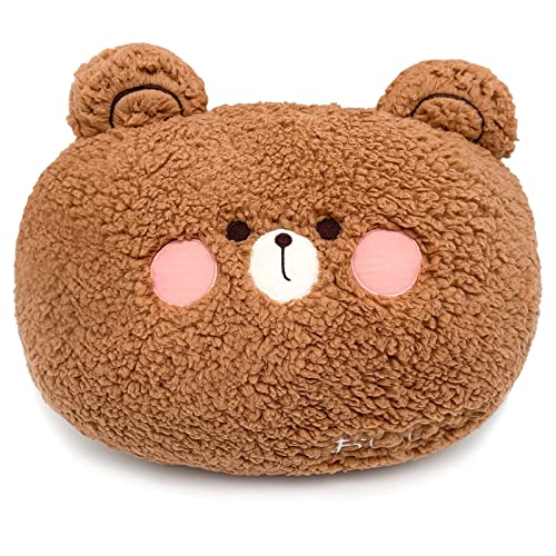 Yulefly 13.7″ Bear Plush Pillow, Soft Bear Throw Pillow Stuffed Animal Cute Plushies Cartoon Doll Hugging Pillow Home Cushion Decoration Birthday Gift