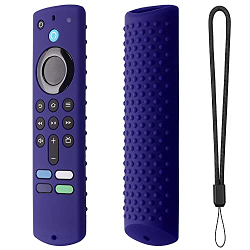 Remote Cover for TV Stick (3rd Gen) Silicone Protective Case TV Stick 4k&4K Max (2021 Release) Shockproof Silicone case with Lanyard(Midnight Blue)
