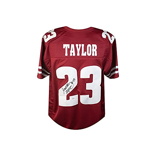 Jonathan Taylor Autographed Wisconsin Badgers Custom Football Jersey – BAS COA (Full Name)