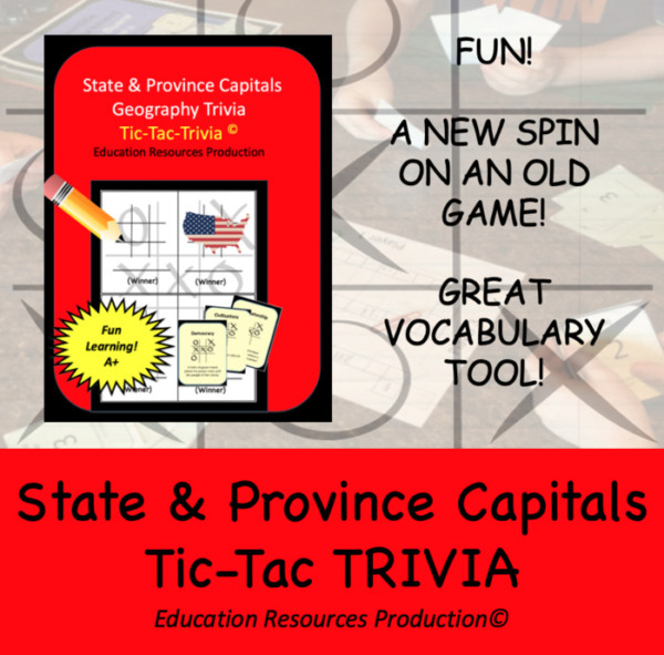 US State Capitals Tic Tac Trivia