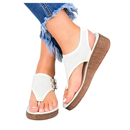 NOLDARES Sandals for Womens Casual Summer Fashion Comfortable Split-Toe Wedges Sandals Soft Beach Flip Flops Sandals