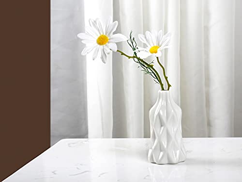 White Small Ceramic Vase Aromatherapy Bottle Artificial Dried Flower Porcelain Bud Vase, Creative Craft Ornament Modern Minimalist Origami Design for Home Office Banquet Decor | The Storepaperoomates Retail Market - Fast Affordable Shopping