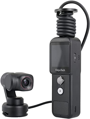 Feiyu Pocket 2S-Wearable Light 3-Axis Gimbal Stabilized 4K Video Action Camera,130° View,Magnetic AL. Alloy Boby,Speaker Mic,4xZoom,8MP Photo,512G Card Slot,HDMI,Beauty Effect,for YouTube TikTok Vlog