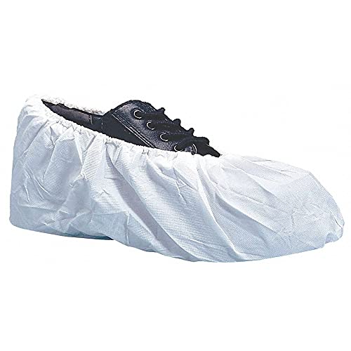 Disposable Shoe Covers Waterproof for Indoor and Outdoor White CPE Booties Shoes Protectors Coverings (100 Pack)