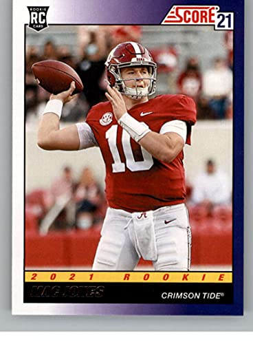 2021 Score 1991 Throwback Rookie #9 Mac Jones Alabama Crimson Tide Official NFL Football Trading Card in Raw (NM or Better) Condition