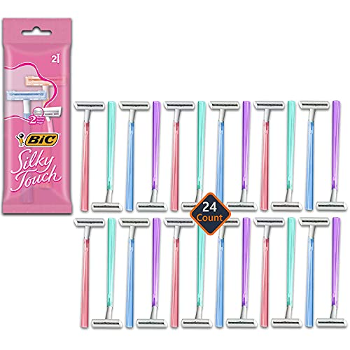 BiC Silky Touch Bulk Disposable Razors For Women ~ 24 Disposable Unscented Razors For Women | Bulk Bathroom Accessories And Care silky touch razors women