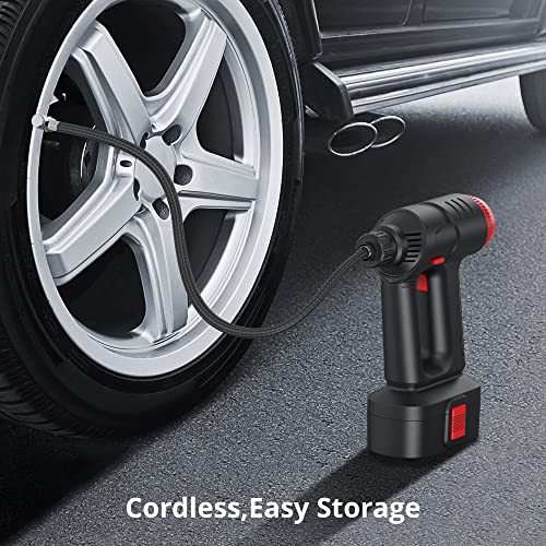 AKASO Tire Inflator Portable Air Compressor Cordless Car Tire Pump with Rechargeable Li-ion Battery Digital Pressure Gauge LED Light Automatic Shut-Off Air Pump for Car Bicycle and Other Inflatables | The Storepaperoomates Retail Market - Fast Affordable Shopping