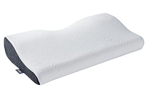 Coolux Memory Foam Pillow – Contour Sleeping Pillows, Cervical Bed Pillow for Back, Stomach, Side Sleepers – Orthopedic Pillow Support for Neck Pain CertiPUR-US Certified (Height: 2.75/4.33 inch)