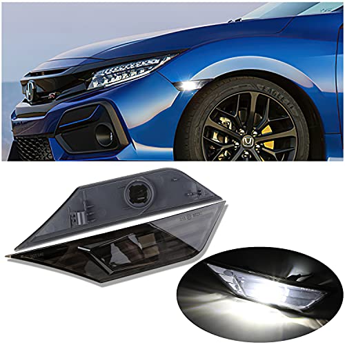Turn Signal LED Bulb Front Side Marker Light Kit Compatible With 2016-up Honda Civic Sedan/Coupe/Hatchback, Replace OEM Sidemarker Lamps