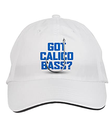 Makoroni – GOT Calico BASS Fish Fishing Hat Adjustable Cap, DesA31 White