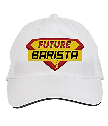 Makoroni – Future Barista Career Hat Adjustable Cap, DesC86 White