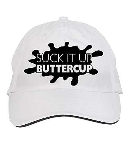 Makoroni – Suck IT UP Buttercup Hat Adjustable Cap, DesH45 White