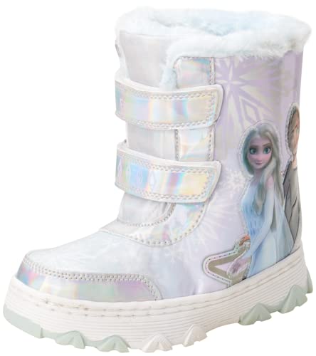 Disney Girls’ Frozen Boots – Elsa and Anna Fur Trim Snow Boots (Toddler/Little Kid), Size 7 Toddler, Anna/Elsa