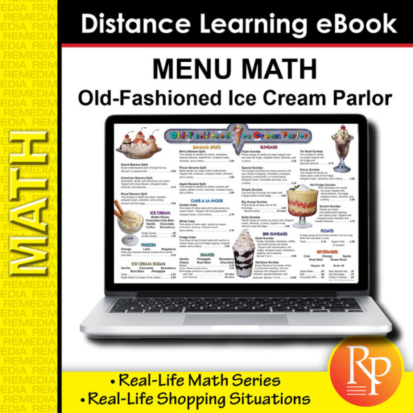 Menu Math: Old-Fashioned Ice Cream Parlor Addition & Subtraction (eBook)