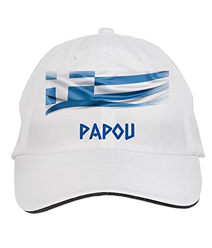 Makoroni – Papou Greece Greek Hat Adjustable Cap, Desy51 White