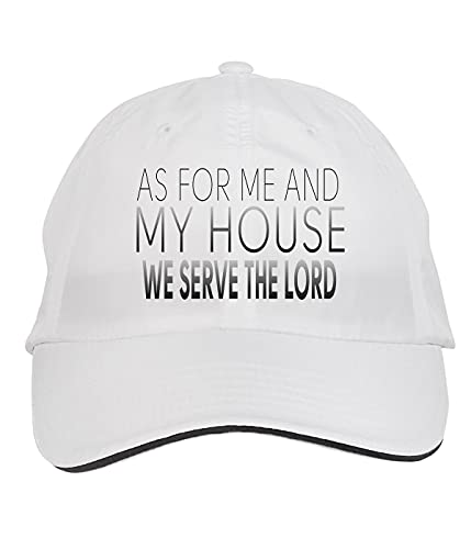 Makoroni – AS for ME and My House WE Serve The Lord Hat Adjustable Cap, DesU68 White