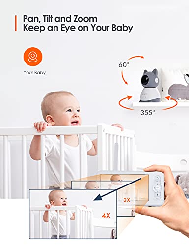 Baby Monitor with Camera and Audio, BabyTime 1080P Video Baby Monitor, 5″ Color Display, Infrared Night Vision, 2-Way Talk, Temperature & Sound Alarm, Up to 1000ft Range , App Control | The Storepaperoomates Retail Market - Fast Affordable Shopping
