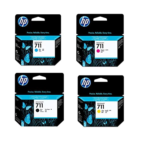 HP 711 Ink Cartridge Bundle Consists of HP 711 80-ML Black Ink Cartridge, P 711 29-ML Cyan Ink Cartridge, P 711 29-ML Magenta Ink Cartridge, P 711 29-ML Yellow Ink Cartridge