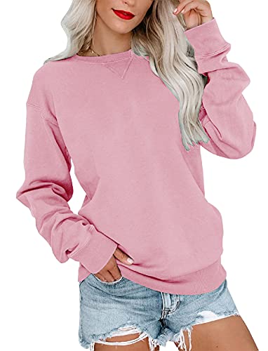 Orchidays Womens Casual Crewneck Sweatshirts Long Sleeve Cute Tunic Tops Loose Fitting Pullovers (Pink,XX-Large,Adult,Female,US,Alpha,XX-Large,Regular,Regular) | The Storepaperoomates Retail Market - Fast Affordable Shopping