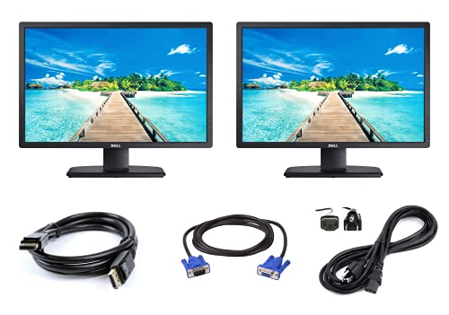 Dell Dual U2412M UltraSharp 24 Inch LED Backlit Monitor, VGA, Display Port, DVD-D Port, Audio DC Out, 16.7 Million Colors, 178 Degree Viewing Angle, Vertical Horizontal Refresh Rate : 60/80 (Renewed)