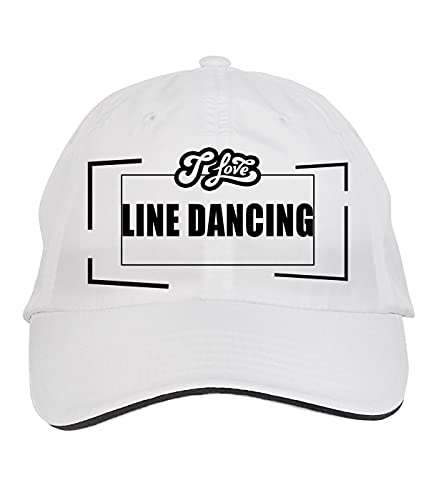 Makoroni – I Love LINE Dancing Hat Adjustable Cap, DesT42 White
