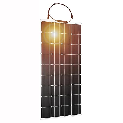 AIZYR 12V 100W Monocrystalline Flexible Solar Panel – Solar Power System Kit with Charge Controller for Outdoors Travel Camping