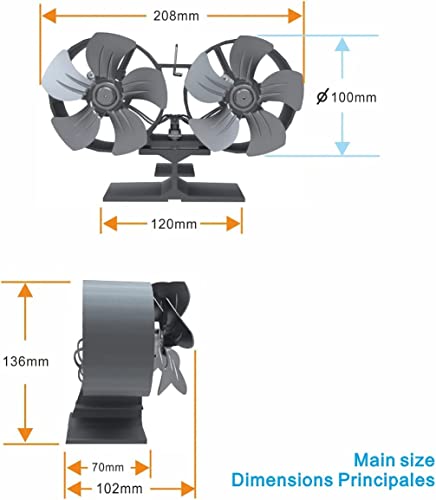 FUTURESUN Wood Stove Fan Heat Powered, 10 Blades Fireplace Fan Non Electric for Wood/Log Burner/Fireplace, Eco Friendly Efficient Heat Activated Fan for Home Heat Distribution, Dual Motors | The Storepaperoomates Retail Market - Fast Affordable Shopping