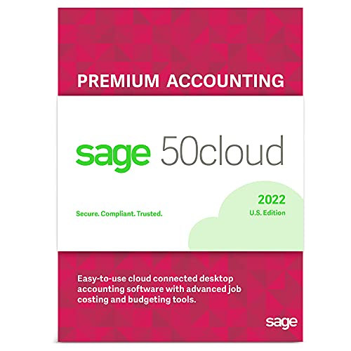 Sage Software 50 Premium U.S. 1-User One Year Subscription Cloud Connected Small Business Accounting Software 2022