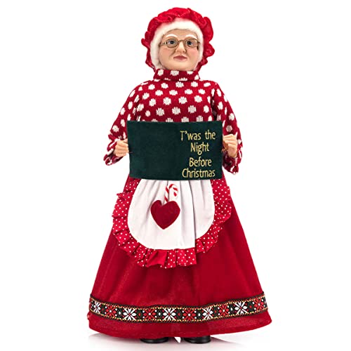 ARCCI Christmas Mrs. Claus Figurine Ornament – 18 Inches Handmade Christmas Holiday Home Decorations