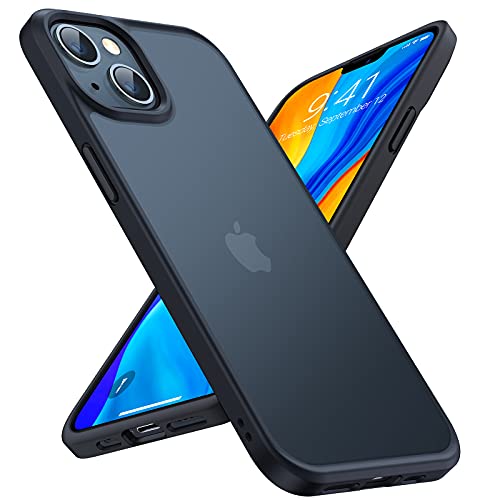 TORRAS 𝟮𝟬𝟮𝟯 𝗡𝗘𝗪 Shockproof Designed for iPhone 14 Case for iPhone 13 Case [Military Grade Drop Tested] Shockproof Protective Hard Back Slim Case for iPhone 13/iPhone 14, Black-Guardian Series